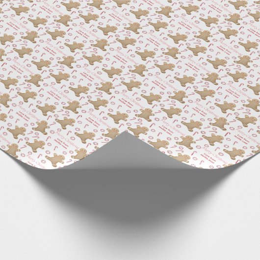 Weihnachtsgebäck Rotes Weißes Rosa Kaninchen Geschenkpapier (Ecke)