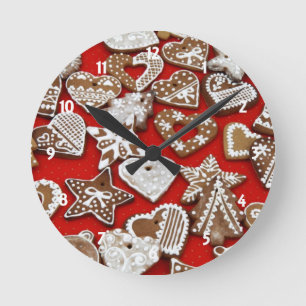 Weihnachtsgebäck Runde Wanduhr