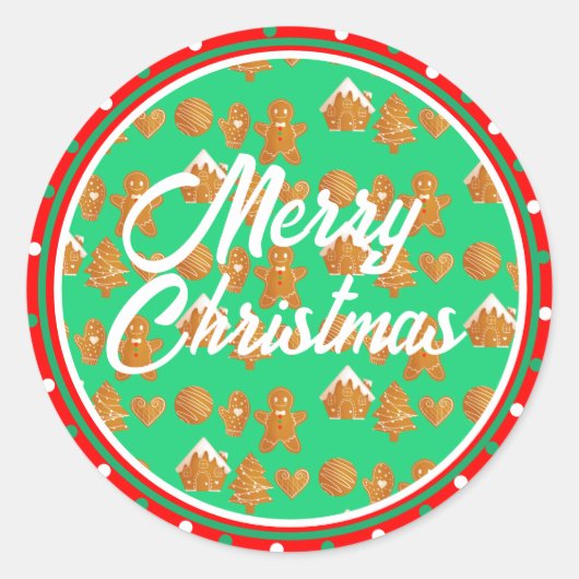 Weihnachtsgebäck Runder Aufkleber (Vorderseite)