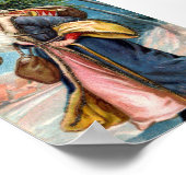 Weihnachtsgebäck | Santa mit einem Baum Poster (Ecke)