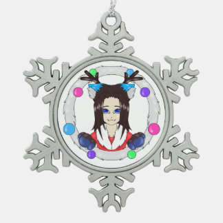 Weihnachtsgebäck Schneeflocken Zinn-Ornament