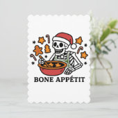 Weihnachtsgebäck - Skeleton Bone Appétit Feiertagskarte (Stehend Vorderseite)