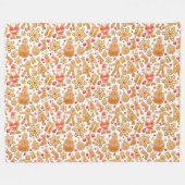 Weihnachtsgebäck & Snowman Gingerbrot Weihnachtske Fleecedecke (Vorderseite (Horizontal))