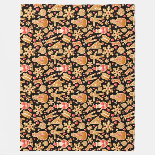 Weihnachtsgebäck & Snowman Gingerbrot Weihnachtske Fleecedecke (Vorderseite)