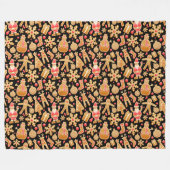 Weihnachtsgebäck & Snowman Gingerbrot Weihnachtske Fleecedecke (Vorderseite (Horizontal))