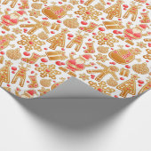 Weihnachtsgebäck & Snowman Gingerbrot Weihnachtske Geschenkpapier (Ecke)