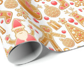 Weihnachtsgebäck & Snowman Gingerbrot Weihnachtske Geschenkpapier (Rolleneckpunkt)