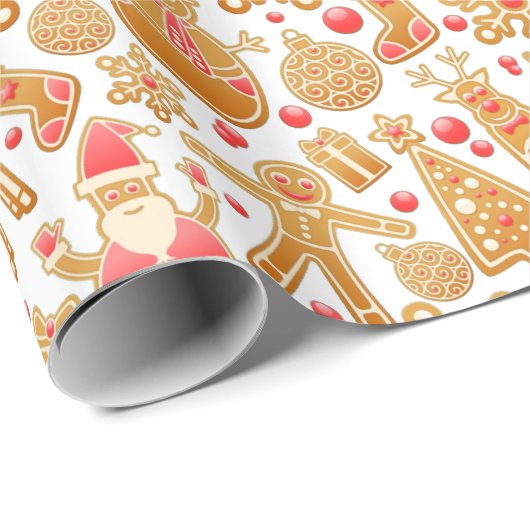 Weihnachtsgebäck & Snowman Gingerbrot Weihnachtske Geschenkpapier (Rolleneckpunkt)