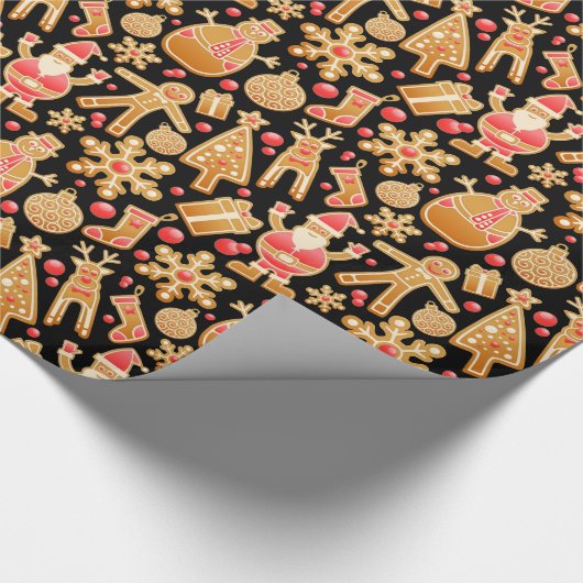 Weihnachtsgebäck & Snowman Gingerbrot Weihnachtske Geschenkpapier (Ecke)