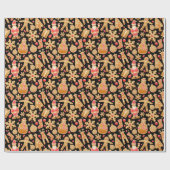 Weihnachtsgebäck & Snowman Gingerbrot Weihnachtske Geschenkpapier (Flach)