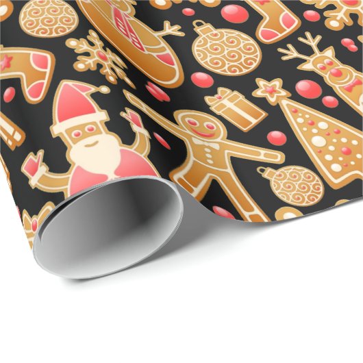 Weihnachtsgebäck & Snowman Gingerbrot Weihnachtske Geschenkpapier (Rolleneckpunkt)