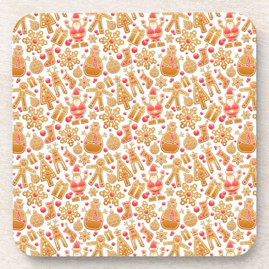 Weihnachtsgebäck & Snowman Gingerbrot Weihnachtske Getränkeuntersetzer (Vorderseite)