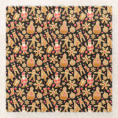 Weihnachtsgebäck & Snowman Gingerbrot Weihnachtske Glasuntersetzer (Vorderseite)