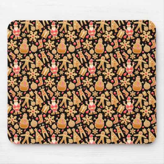 Weihnachtsgebäck & Snowman Gingerbrot Weihnachtske Mousepad (Vorne)