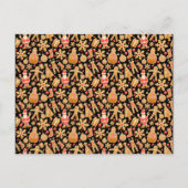 Weihnachtsgebäck & Snowman Gingerbrot Weihnachtske Postkarte (Vorderseite)