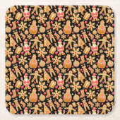 Weihnachtsgebäck & Snowman Gingerbrot Weihnachtske Rechteckiger Pappuntersetzer (Vorderseite)