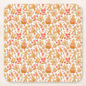 Weihnachtsgebäck & Snowman Gingerbrot Weihnachtske Rechteckiger Pappuntersetzer (Vorderseite)