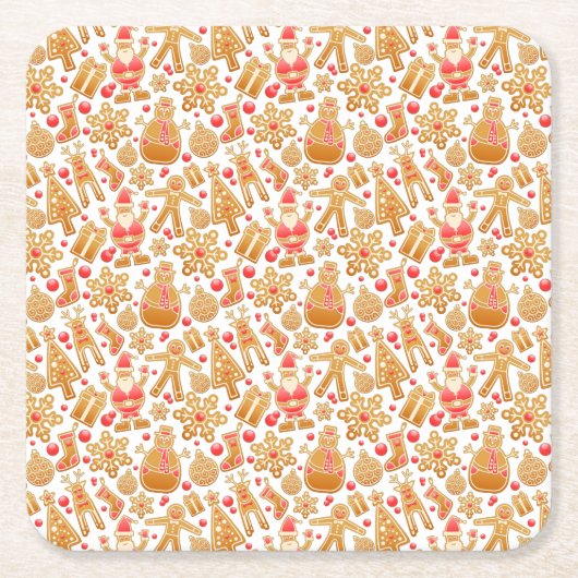 Weihnachtsgebäck & Snowman Gingerbrot Weihnachtske Rechteckiger Pappuntersetzer (Vorderseite)
