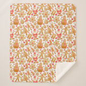 Weihnachtsgebäck & Snowman Gingerbrot Weihnachtske Sherpadecke (Vorderseite)