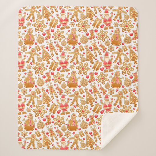 Weihnachtsgebäck & Snowman Gingerbrot Weihnachtske Sherpadecke (Vorderseite)