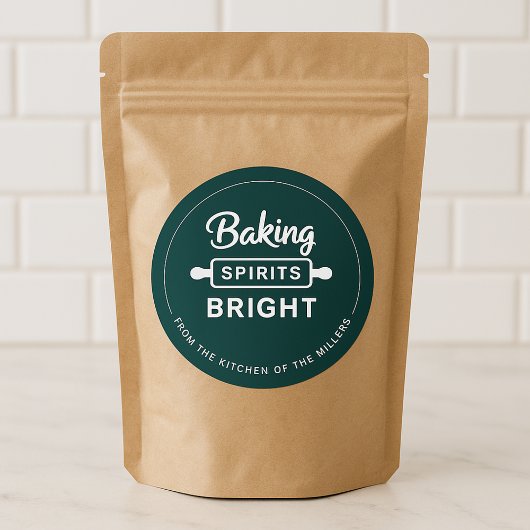 Weihnachtsgebäck Spirituosen Bright Green Kitchen Runder Aufkleber