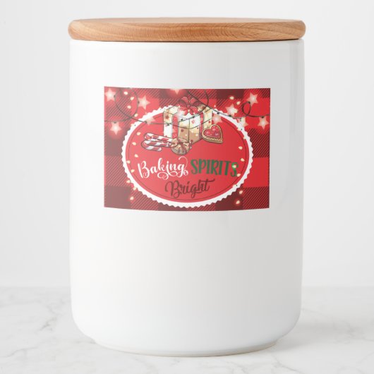 Weihnachtsgebäck Spirituosen Helles Essen Lebensmitteletikett (Vorderseite)