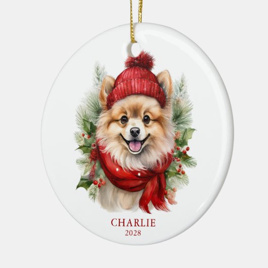 Weihnachtsgebäck Spitz Foto Keramik Ornament (Links)