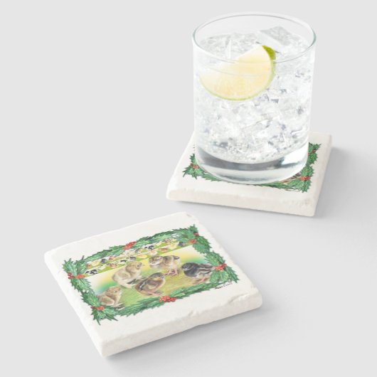 Weihnachtsgebäck Steinuntersetzer (Seitenansicht)