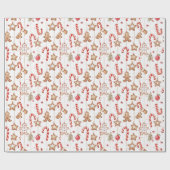 Weihnachtsgebäck, Süßspeisen und Sterne Geschenkpapier (Flach)