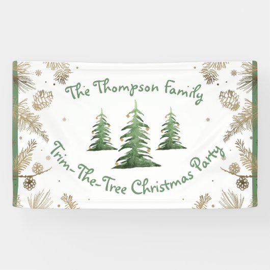 Weihnachtsgebäck, Trim-the-Tree, Familienname, Banner (Horizontal)
