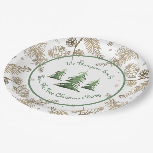 Weihnachtsgebäck, Trim-the-Tree, Familienname, Pappteller (Schrägansicht)