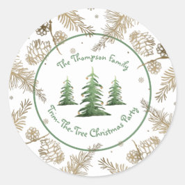 Weihnachtsgebäck, Trim-the-Tree, Familienname, Runder Aufkleber