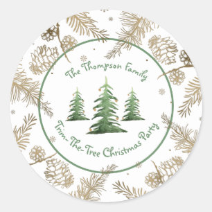 Weihnachtsgebäck, Trim-the-Tree, Familienname, Runder Aufkleber