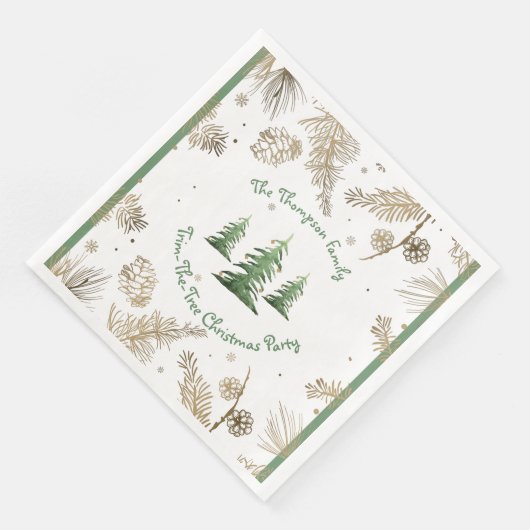 Weihnachtsgebäck, Trim-the-Tree, Familienname, Serviette (Ecke)