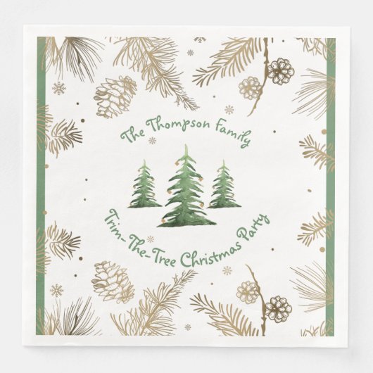 Weihnachtsgebäck, Trim-the-Tree, Familienname, Serviette (Vorderseite)