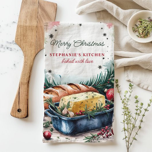 Weihnachtsgebäck und Butter Personalisiert Geschirrtuch