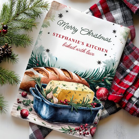 Weihnachtsgebäck und Butter Personalisiert Geschirrtuch
