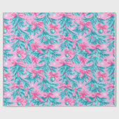 Weihnachtsgebäck und -dekorationen in Rosa und Min Geschenkpapier (Flach)