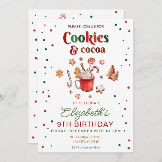 Weihnachtsgebäck und Kakaofest Einladung (Vorne/Hinten)