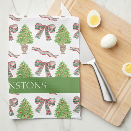 Weihnachtsgebäck und Kariertes Thema Geschirrtuch (Viertel Falte)