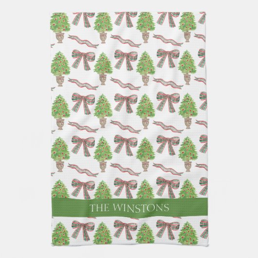 Weihnachtsgebäck und Kariertes Thema Geschirrtuch (Vertikal)