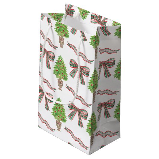 Weihnachtsgebäck und Kariertes Thema Kleine Geschenktüte (Rückseite Schrägansicht)