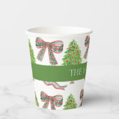 Weihnachtsgebäck und Kariertes Thema Pappbecher (Vorderseite)