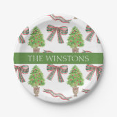 Weihnachtsgebäck und Kariertes Thema Pappteller (Vorderseite)