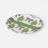 Weihnachtsgebäck und Kariertes Thema Pappteller (Schrägansicht)