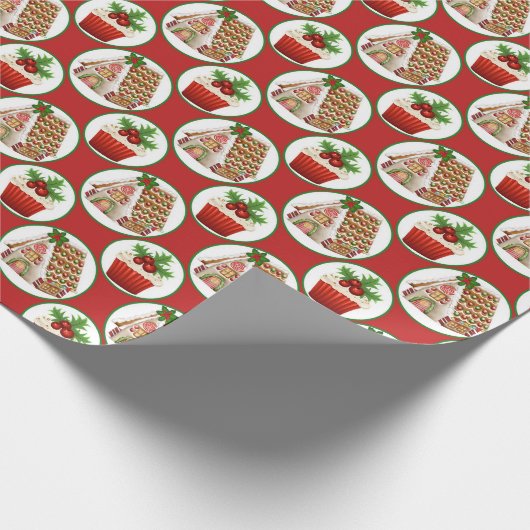 Weihnachtsgebäck und Kuchen Geschenkpapier (Ecke)