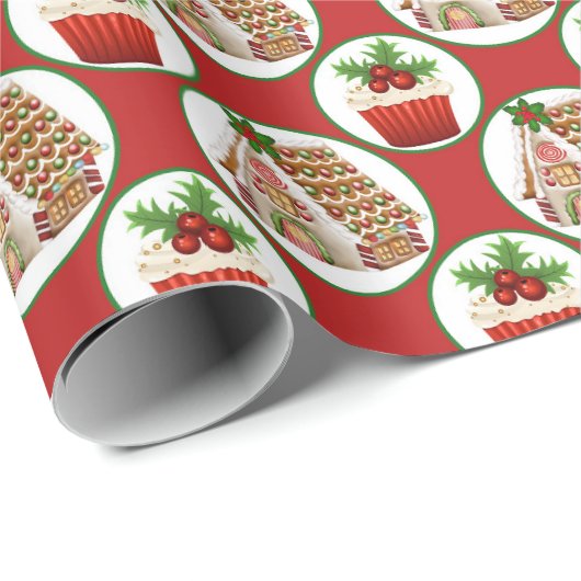 Weihnachtsgebäck und Kuchen Geschenkpapier (Rolleneckpunkt)