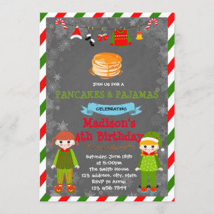 Weihnachtsgebäck und Pajamas Einladung
