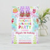 Weihnachtsgebäck und Pajamas Geburtstagseinladung Einladung (Stehend Vorderseite)