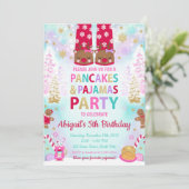 Weihnachtsgebäck und Pajamas Geburtstagseinladung Einladung (Stehend Vorderseite)